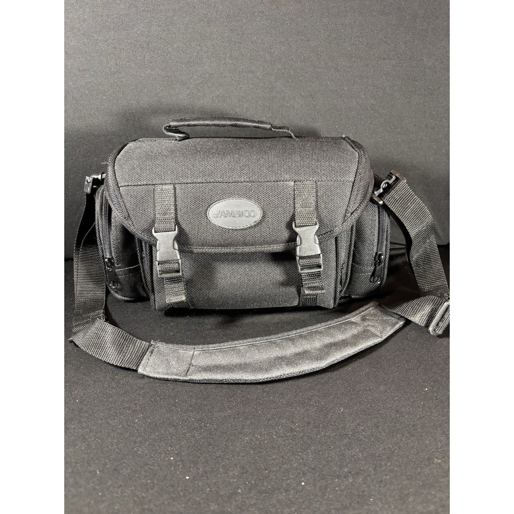 Ambico Black Nylon Padded Camera‎ Bag W/Strap